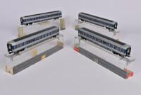 ROWA: Four Rowa German outline second class coaches in silver/blue, all with full interiors - 2