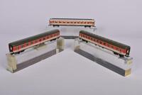 ROWA: Three Rowa German outline coaches, in red, silver and orange livery, all with full interior