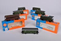 ROCO: Seven Roco four wheel suburban coaches, including the German produced 4208, 4207, 4206S , 4207S, 44230 and an American 4200, one unboxed.