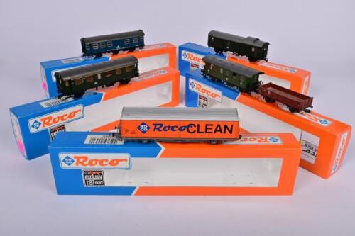 ROCO: Five Roco coach/goods wagons, 44531, 44532, 44533, excellent boxed, some boxes might not match