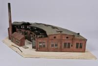 TRACK SIDE BUILDING: A large 6-line engine shed by Vollmer, some parts detached and lacking - 2