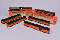 RIVAROSSI: A Rivarossi 'Chippewa' 4-6-2 Pacific locomotive and 6x6 tender, cab&nbsp;side # 6139, in fitted box with detached ladder, together with 5 Milwaukee Road coaches, 4 unboxed.