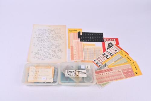 A quantity of spare parts for Roco Fleischmann locos, including sealed decals etc