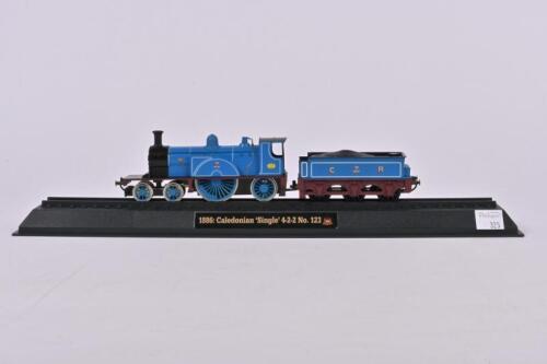 AMERCOM MODELS: An Amercom die-cast model Caledonian 'Single' 4-2-2 No. 123 - 1886 diecast model No OO-23 1:76 Scale
