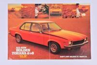 TORANA: A March 1974 Holden Torana 6/v8 'SLR' (LH) colour sales brochure
