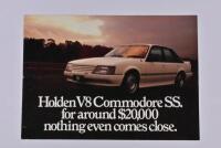 COMMODORE SS: An October 1984 Holden Commodore SS four page colour sales brochure. Commodore SS Group 3 specifications