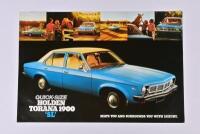 TORANA: A May 1975 'QUICK-SIZE HOLDEN TORANA 1900 'SL' sales brochure