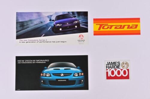 HOLDEN STICKERS: A small collection of Holden stickers. 'Torana', 'JAMES HARDIE 1000' stickers