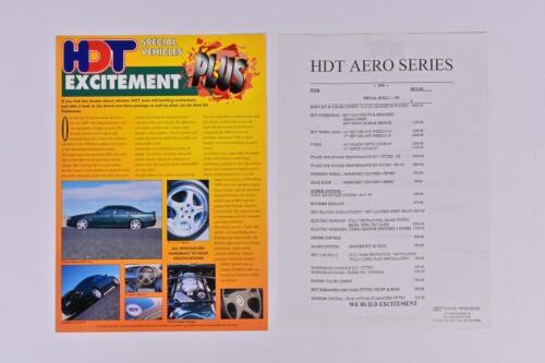 HDT: Two HDT items. 'HDT SPECIAL VEHICLES - EXCITEMENT PLUS' brochure