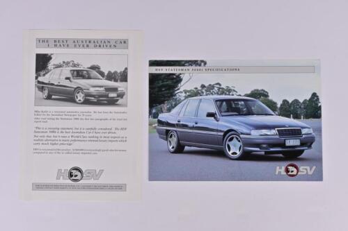 HSV HOLDEN STATESMAN 5000i STATESMAN: Two HSV STATESMAN 5000i sales brochures. 1990's sales brochures