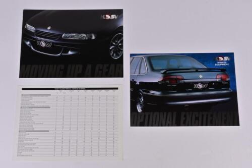 HSV RANGE 1996: Three HSV related items. April 1995 HSV range colour sales brochure & Sports Equipment brochure