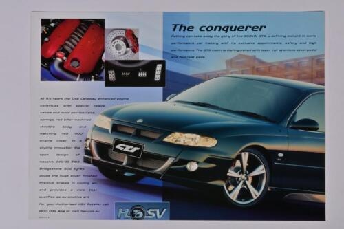 HSV GTS & SENATOR: A single sheet, double-sided HSV GTS & SENATOR Signature colour sales brochure