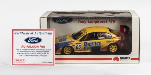 FORD: A NOS 1:18 scale Biante Ford Falcon AU XR8 2002, Team Betta Electrical, Tony Longhurst #66 Limited Edition and Certificate of Authenticity