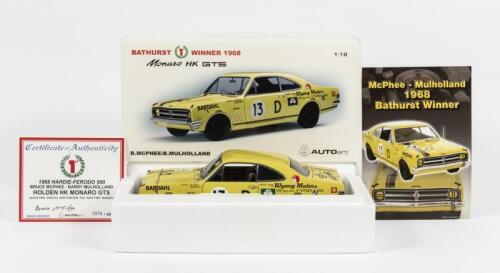 HOLDEN: A NOS 1:18 scale Biante/Autoart Holden HK Monaro GTS Bathurst winner 1968, B.McPhee/B.Mulholland #13D Limited Edition and Certificate of Authenticity