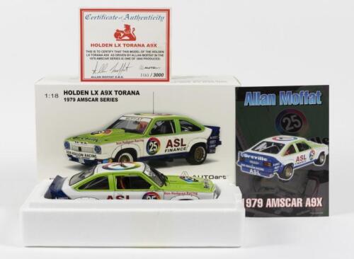 HOLDEN: A NOS 1:18 Autoart Holden LX Torana A9X 1979 AMSCAR Series, Allan Moffat #25 Limited Edition and Certificate of Authenticity