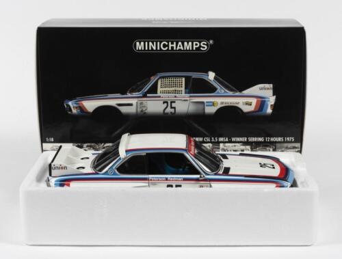 BMW: A NOS 1:18 scale Minichamps Allan MoffatBMW CSL 3.5 IMSA 1975 winner Sebring 12Hours #25