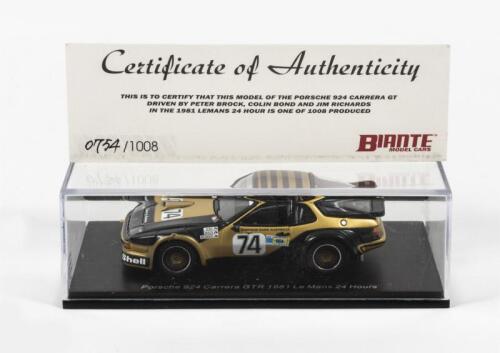 PORSCHE: A NOS 1:43 scale Biante Porsche 924 Carrera GTR 1981 Le Mans 24Hrs Peter Brock/J.Richards/C.Bond #74 Limited Edition and Certificate of Authenticity
