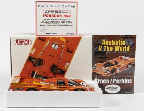 PORSCHE: A NOS 1:18 scale Biante Porsche 956 1984 Le Mans, Peter Brock/Larry Perkins #34 Limited Edition and Certificate of Authenticity