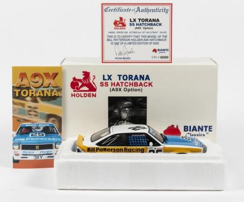 HOLDEN: A NOS 1:18 scale Biante Holden LX Torana SS Hatchback (A9X Option) 1977 Bathurst, Peter Brock #25 Limited Edition and Certificate of Authenticity