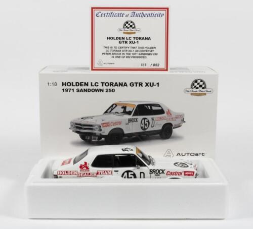 HOLDEN: A NOS 1:18 scale Biante Holden LC Torana GTR XU-1 1971 Sandown,Peter Brock #45 Limited Edition and Certificate of Authenticity