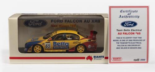 FORD: A NOS 1:43 scale Biante Ford Falcon AU XR8 2002 Team Betta, Max Wilson #65 Limited Edition and Certificate of Authenticity