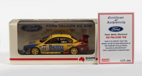 FORD: A NOS 1:43 scale Biante Ford Falcon AU XR8 2002 Team Betta, Tony Longhurst #66 Limited Edition and Certificate of Authenticity