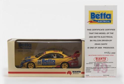FORD: A NOS 1:43 scale Biante Ford Falcon BA XR8 2003 Team Betta, Dean Canto #66 Limited Edition and Certificate of Authenticity