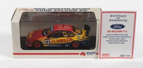 FORD: A NOS 1:43 scale Biante Ford Falcon AU XR8 2002 DJR Shell Helix, Greg Ritter #71 Limited Edition and Certificate of Authenticity