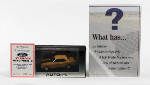 FORD: A NOS 1:43 scale Autoart Ford Falcon XY GT-HO and "What has&hellip;" Ford Falcon XY GT-HO brochure, Limited Edition and Certificate of Authenticity