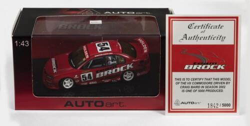 HOLDEN: A NOS 1:43 scale Autoart Holden Commodore VX 2002 Team Brock, Craig Baird #54 Limited Edition and Certificate of Authenticity
