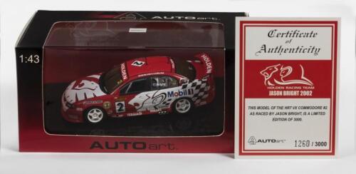 HOLDEN: A NOS 1:43 scale Autoart Holden Commodore VX 2002 Holden Racing Team, Jason Bright #2 Limited Edition and Certificate of Authenticity
