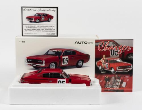 CHRYSLER: A NOS 1:18 scale Autoart Chrysler Valiant Charger R/T #05, Australian Historic Touring car series Limited Edition and Certificate of Authenticity