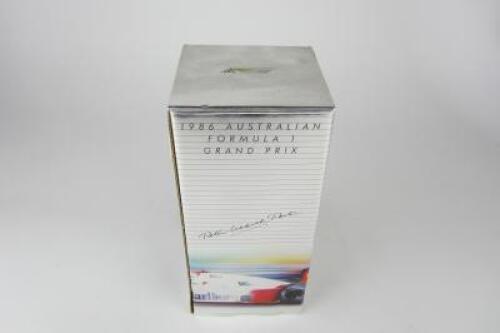 AGP: A bottle of 1986 Australian Formula 1 Grand Prix Peter Liebich 10 year old Port.