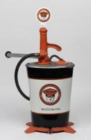 OIL PUMP: A Bennett 3 gallon gear oil pump in Oilzum livery (78cm high)