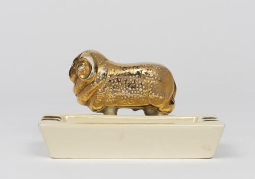GOLDEN FLEECE: A Golden Fleece Wembley ware porcelain ashtray
