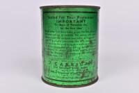 VALVOLINE: A sealed Valvoline motor oil tin with embossed lid and printed with Melbourne and Sydney distributor of 'J. Carrigan' - 2