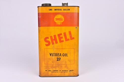 SHELL: A one gallon Shell Vitrea Oil 27 tin