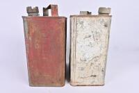 MOBILOIL/SHELL: Two 2 imperial gallon embossed tin - 2