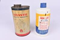 ATLANTIC/GOLDEN FLEECE: An Atlantic shock absorber oil tin and Golden Fleece Supra-Safe plastic brake fluid container - 2