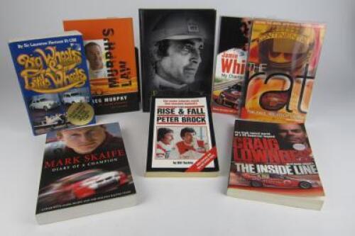 BIOGRAPHIES: Eight motorsport related books (signed Lowndes)