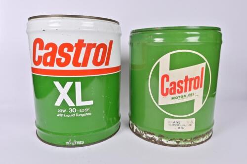 CASTROL: Two Castrol 20 litre drums circa 1970's & 1980s