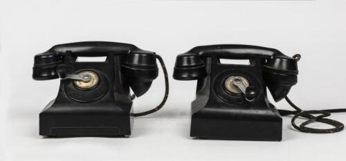 TELEPHONES: Two vintage Bakelite magneto telephones, circa 1940's