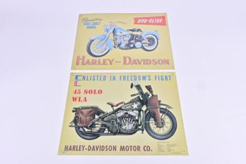 HARLEY-DAVISON: Two reproduction tin signs of Harley-Davison's