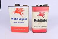 MOBIL: Two Mobil tins including 'Mobilube' and 'Mobil-Laurel'
