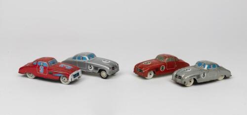 MERCEDES: Four 1950s Italian tin toys of a Mercedes Race car by Marchesini-Bologna