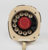 TELEPHONES: An Ericsson Ericofon ivory rotary dial telephone, Swedish late 1950's - 2