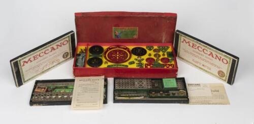 MECCANO: Three Meccano Accessory Outfit sets No.1A and 2A, circa 1920's and 8A, circa 1950's