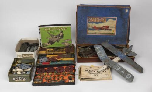 MECCANO: A collection of incomplete Meccano box sets and boxed parts, circa 1950