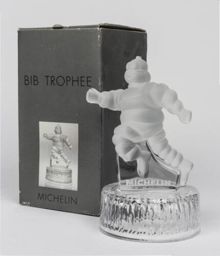 MICHELIN: A Bibendum figure crystal "Bib Trophee" trophy by Cristal d&acute;Arques