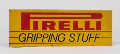 PIRELLI: A circa 1980s Pirelli showroom sign from a tyre display stand (38cm)